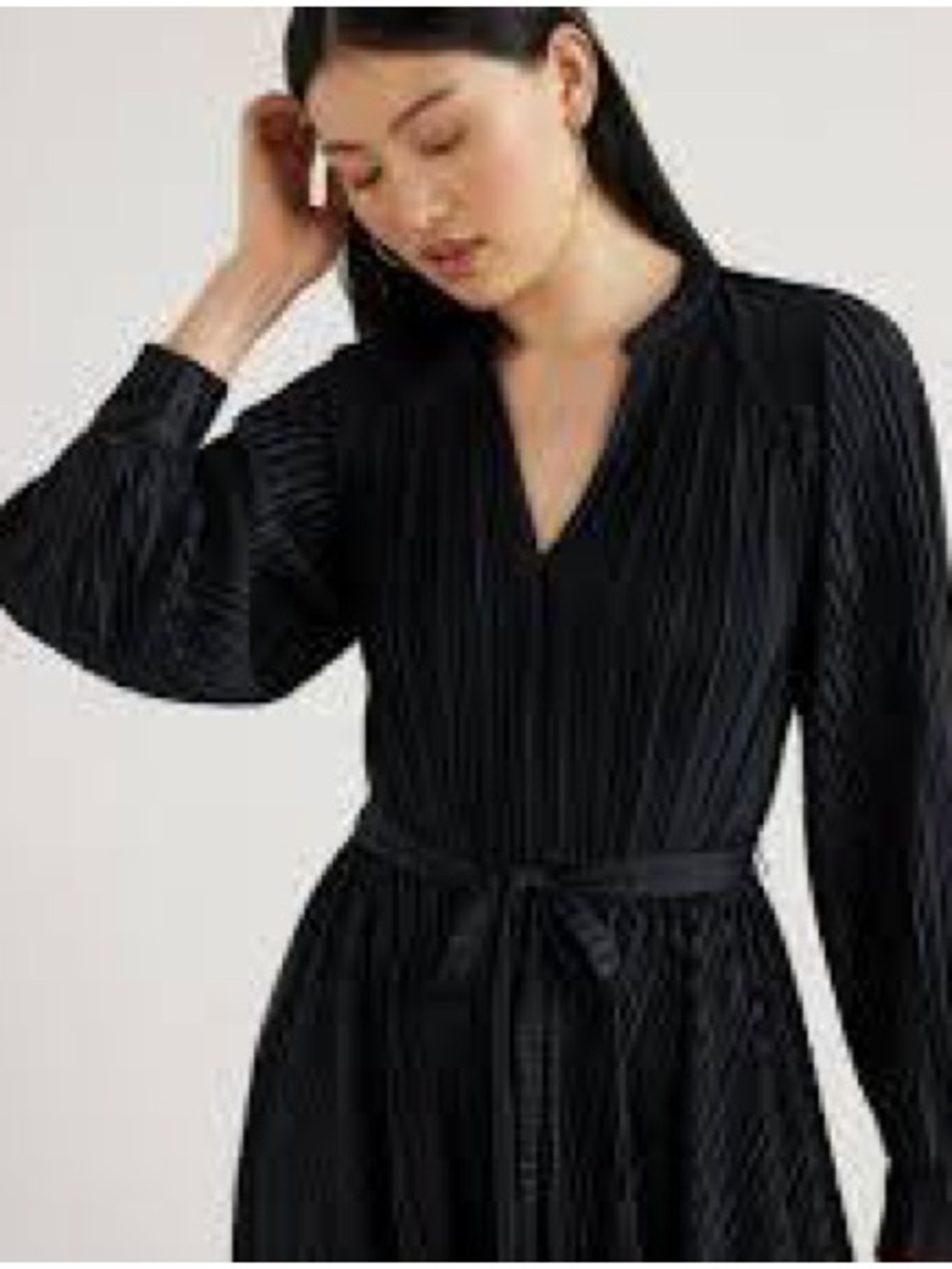 Scoop Timeless Black Pleated Midi Dress